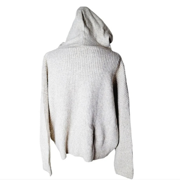ASOS Women 14 Gray Grey Premium Lounge Cozy Cable Knit Pullover Hoodie Sweater - Picture 4 of 11